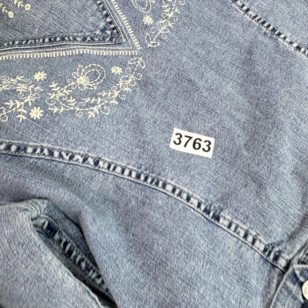 R.V.T Jeans Co Jacket Womens Large Blue Denim Embroidered Western Boho Y2k - Picture 7 of 7